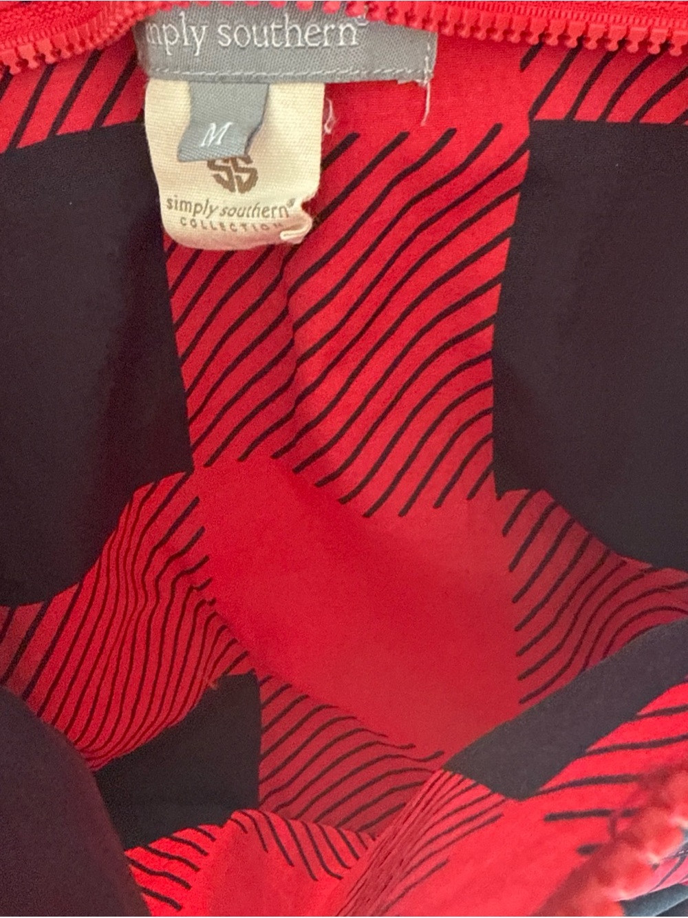 Simply Southern Red and Black Buffalo Plaid Pullover with Leopard Lining - Picture 5 of 15